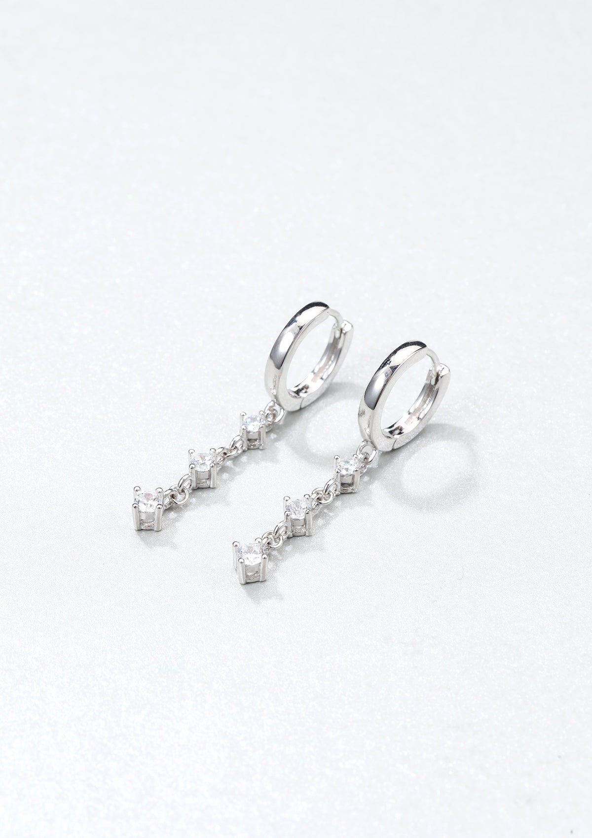 Dangle Huggie Earrings Sterling Silver