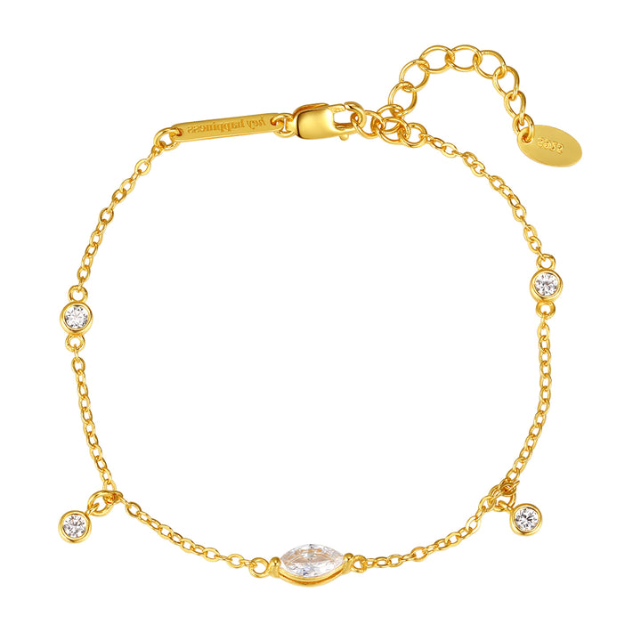 Bracelet Chaîne Brillant Argent 925 en Or