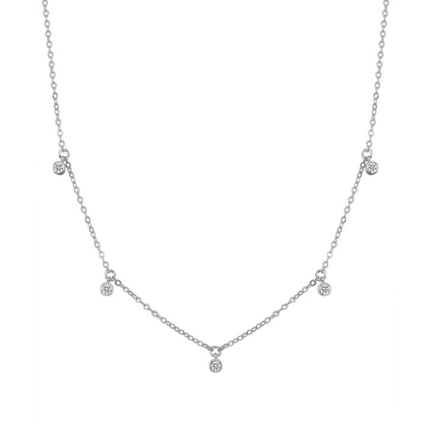 Collar Charm Brillante en Plata de Ley 925