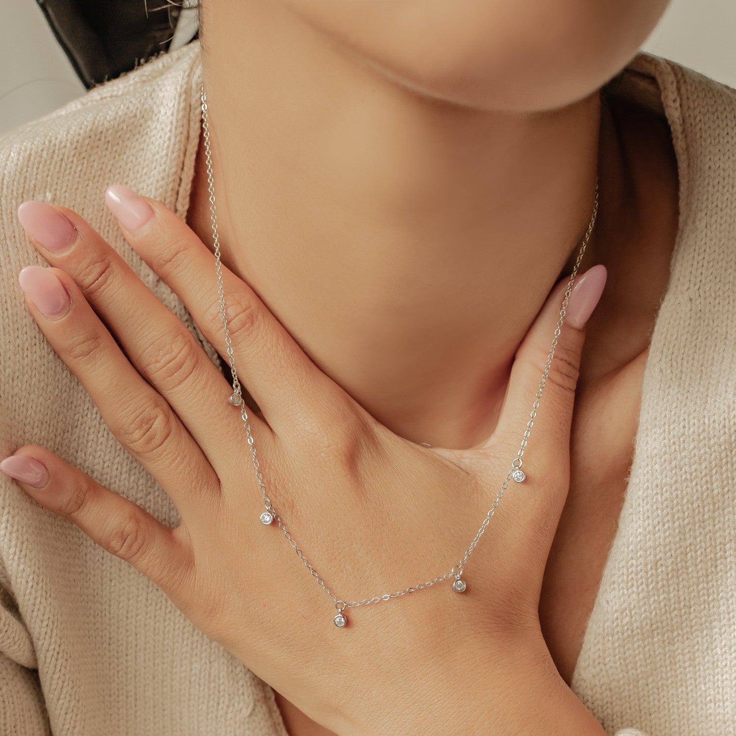 Collier Brillant Charm Sterling Argent