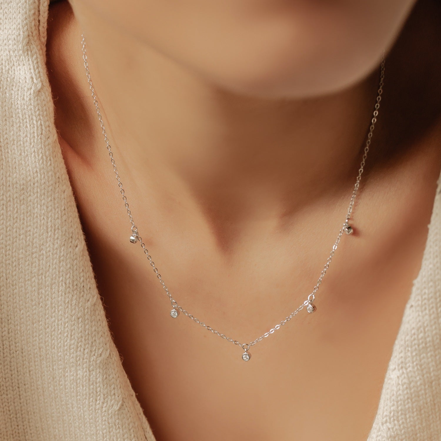 Collier Brillant Charm Sterling Argent