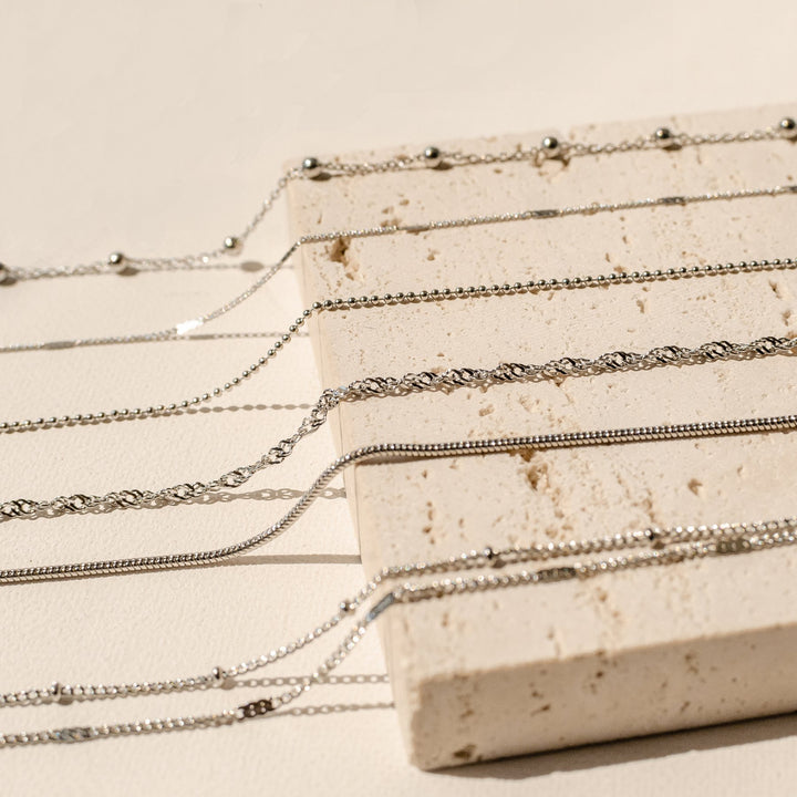 Delicate Ball Chain Anklet Silver