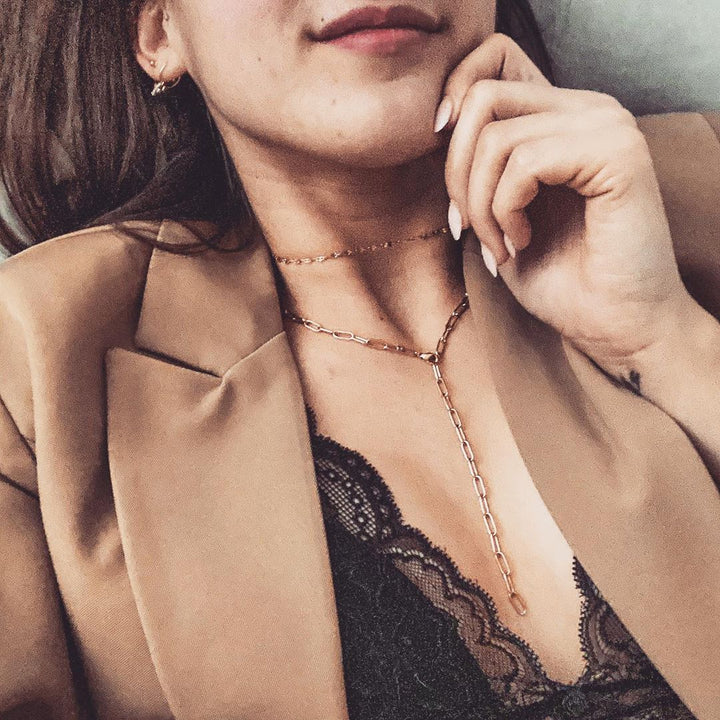 Feine Choker Kette in Roségold