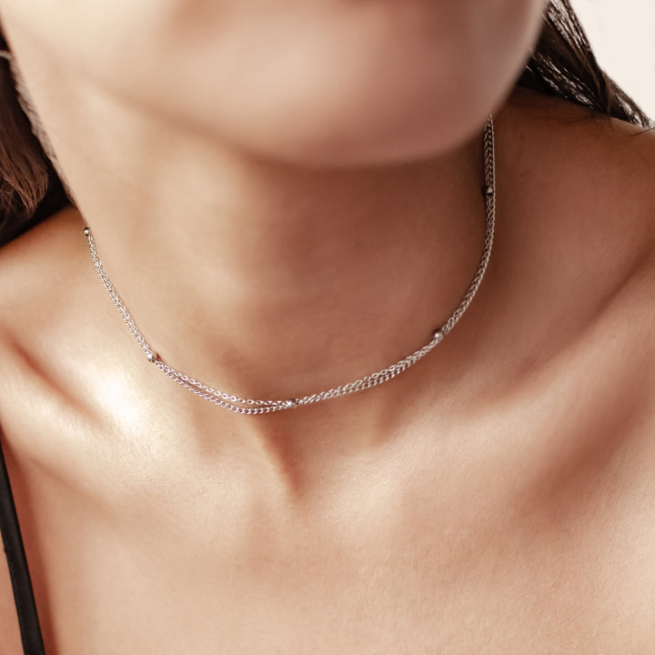 Delicate Choker Set Silver