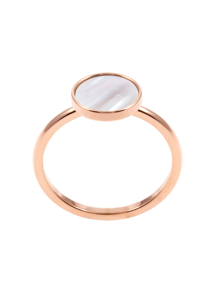 Anillo Delicado Piedra Lunar en Oro Rosa