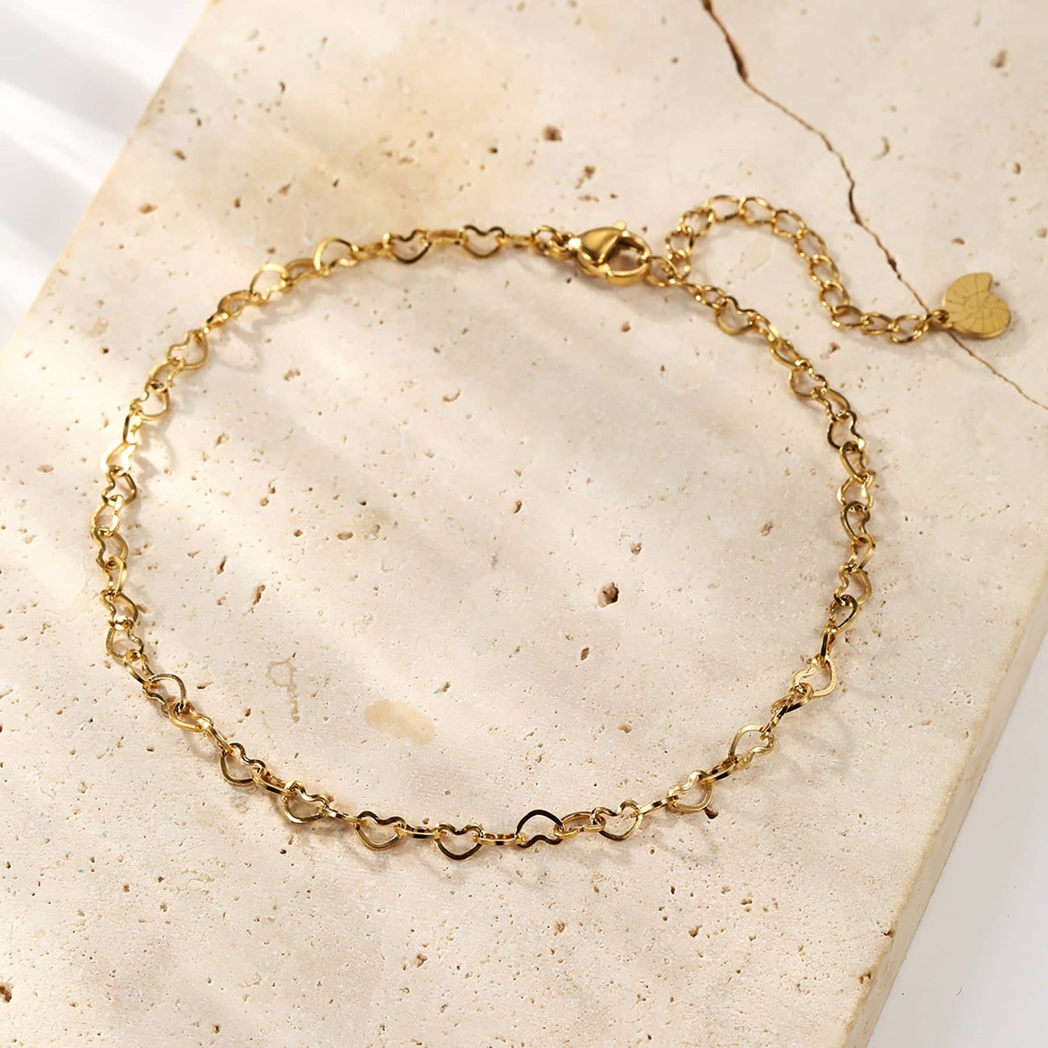 Zarte Herz Fußkette Wasserfest