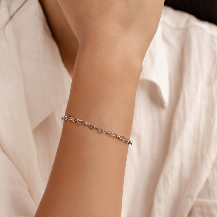 Bracelet Chaîne Fine Cœur