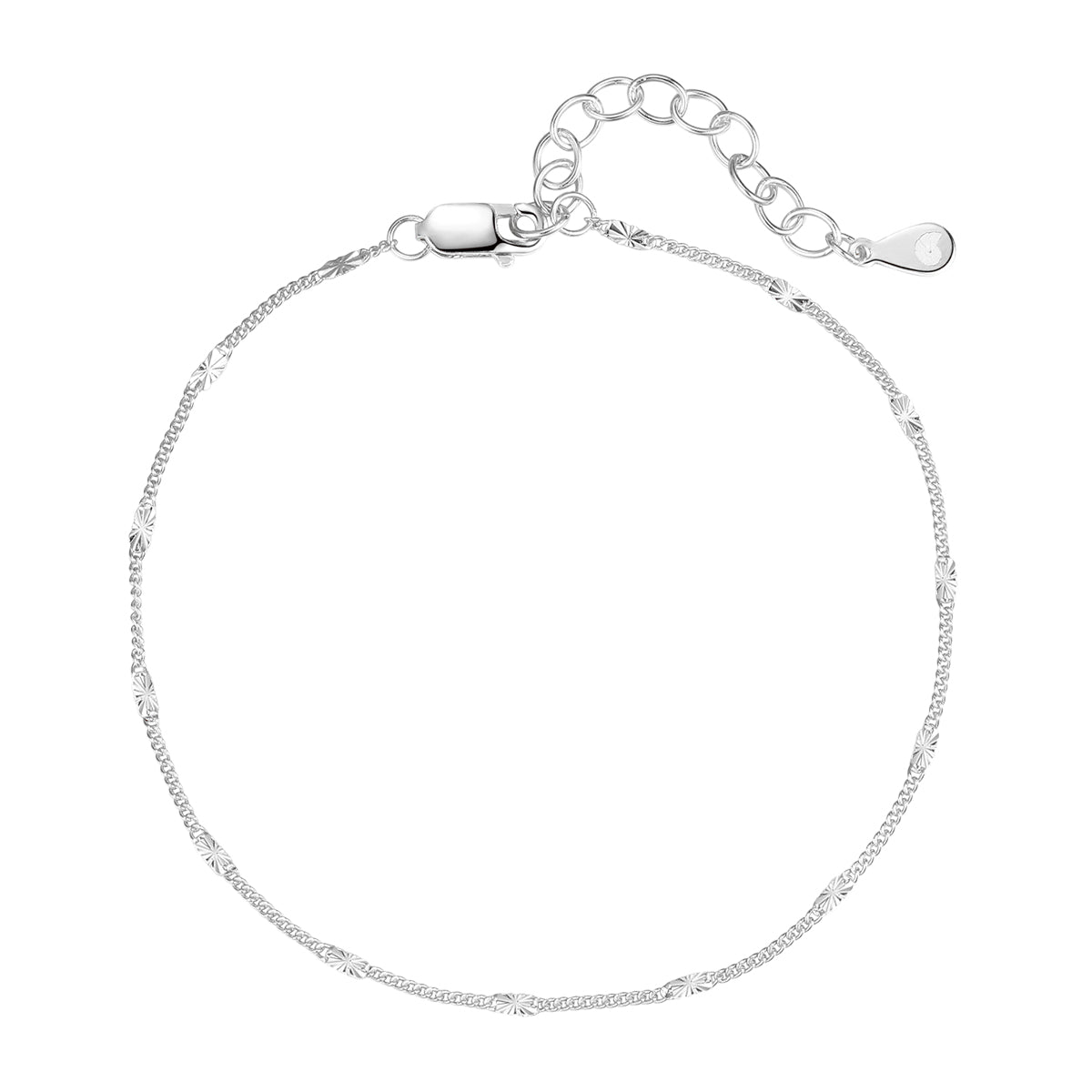 Delicate Starburst Chain Bracelet Sterling Silver