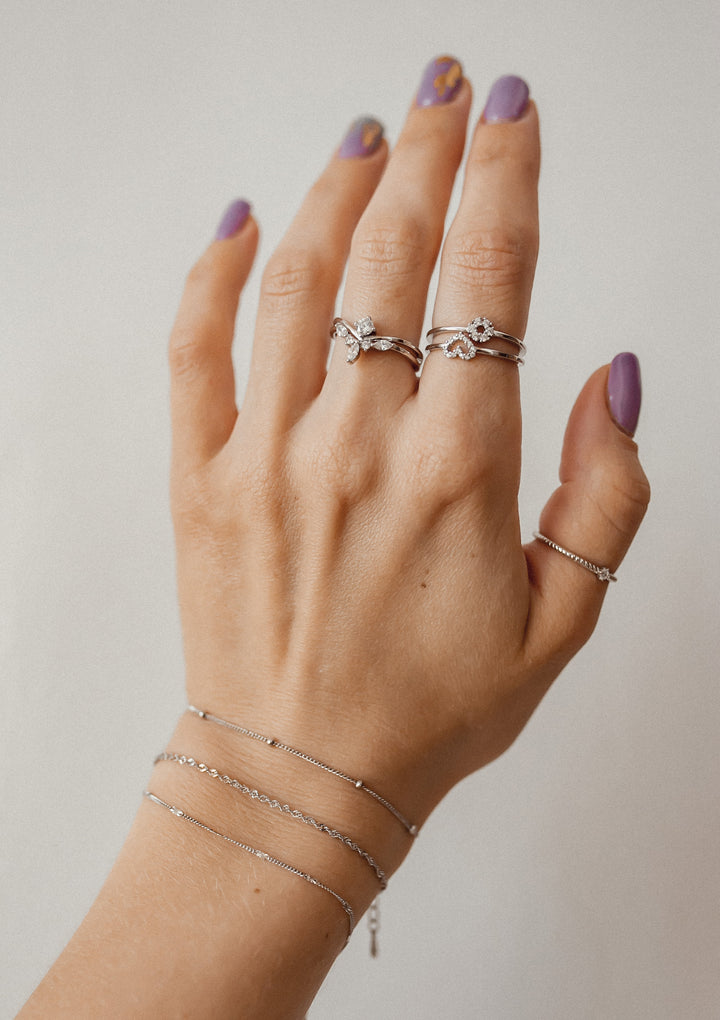 Bracelet Délicate Chaîne Stellaire Argent Sterling