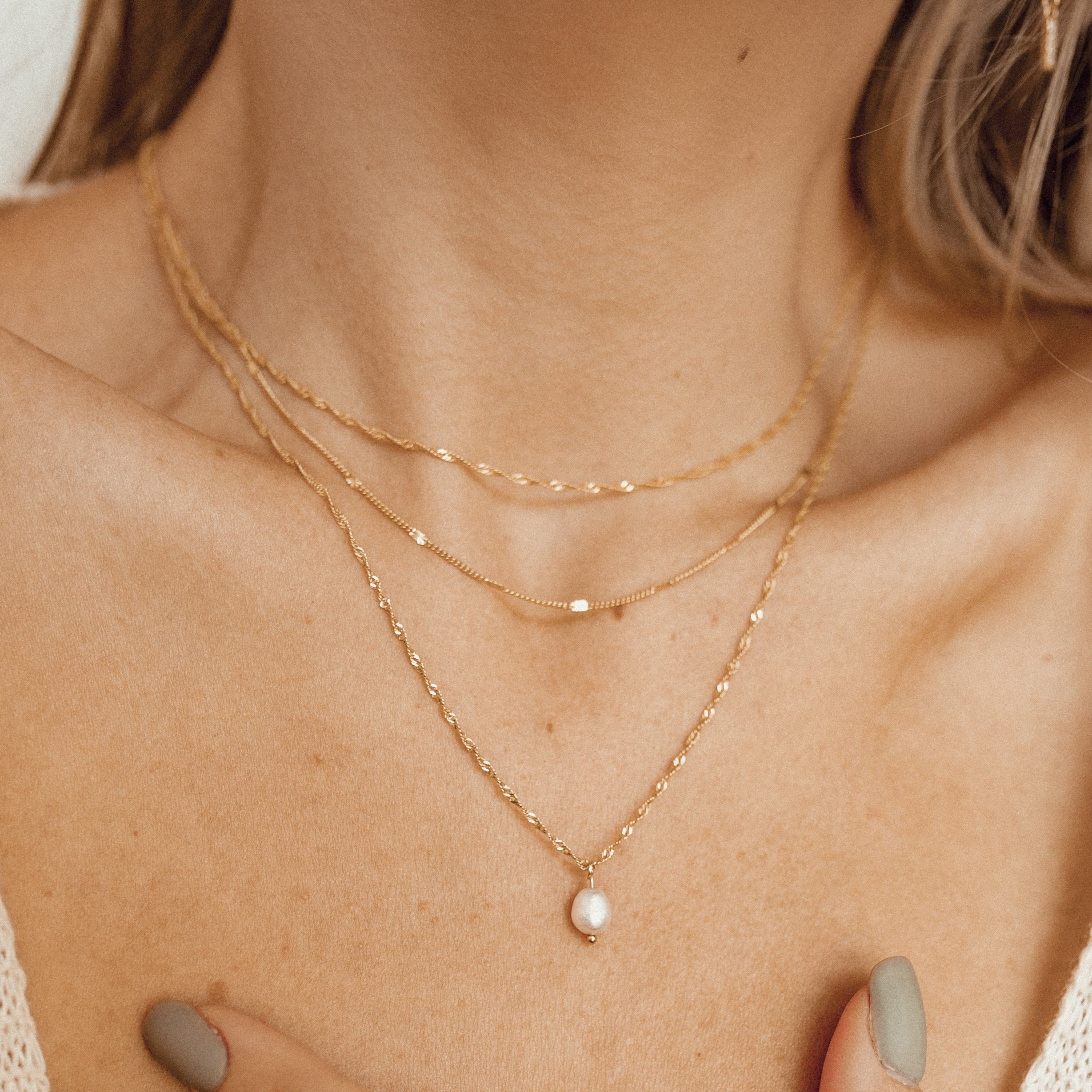 Délicate Chaîne Starbusrt Collier Sterling Argent en Or