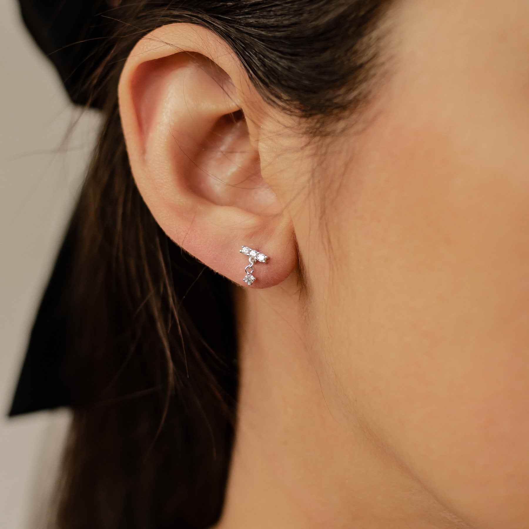 Dewdrop Stud Earrings Sterling Silver