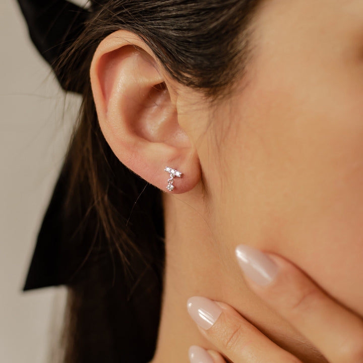 Dewdrop Stud Earrings Sterling Silver