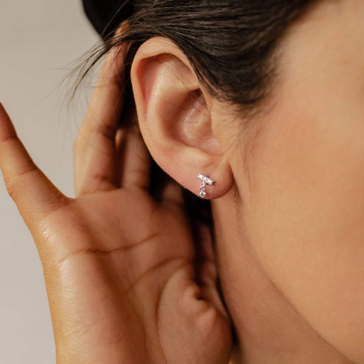 Dewdrop Stud Earrings Sterling Silver