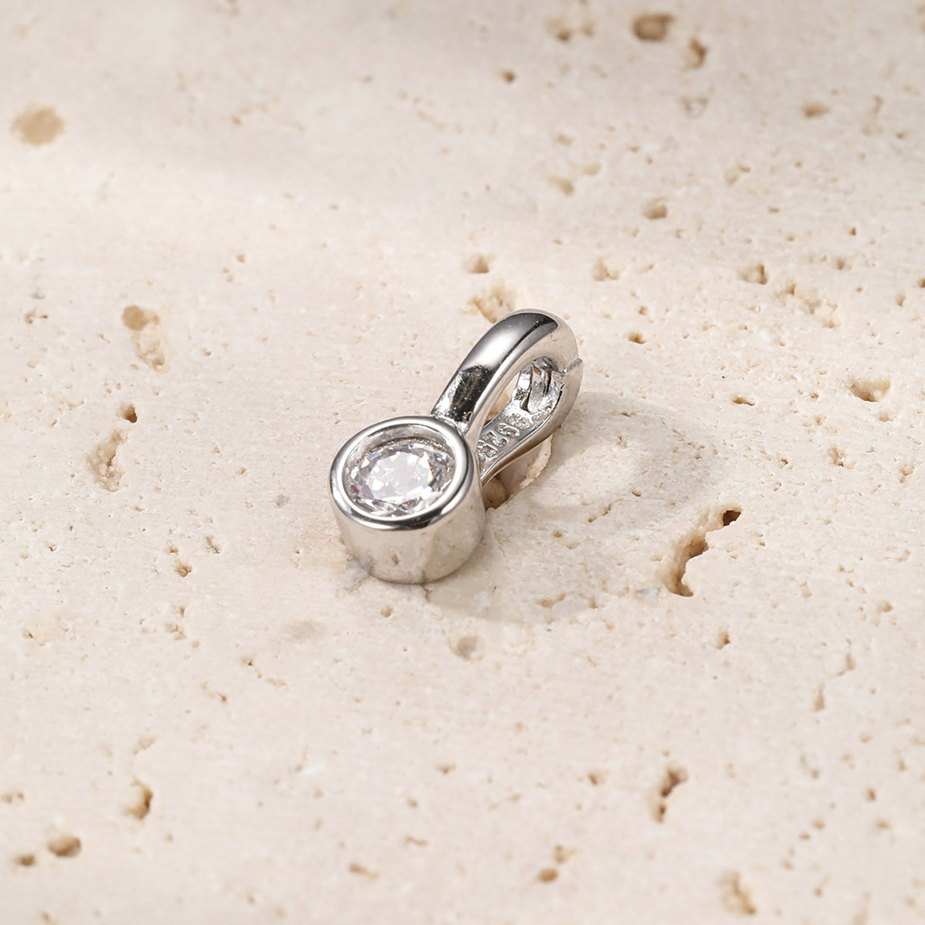 Colgante Clip-on Diamante Plata de Ley 925