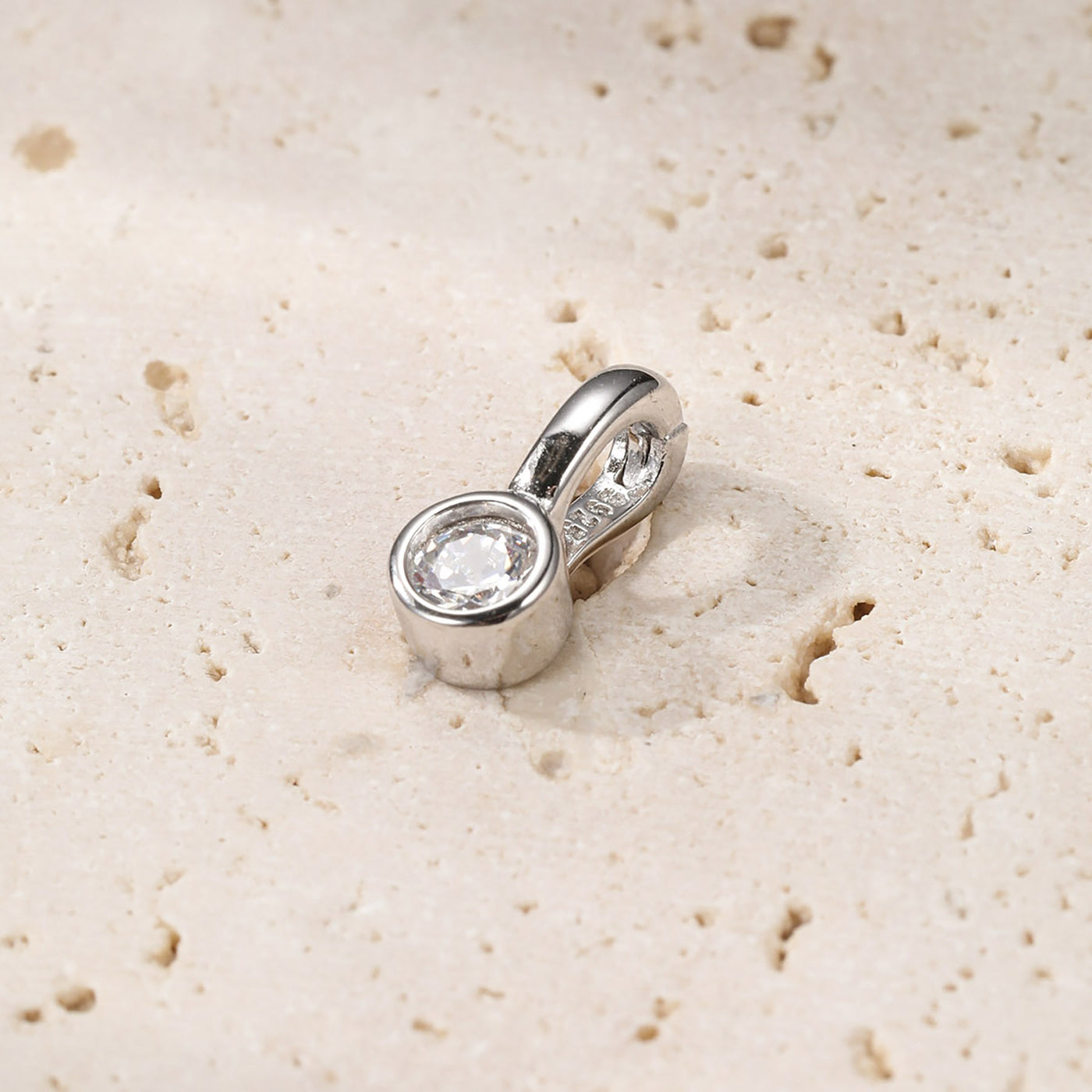 Pendentif Clip-on Diamant Sterling Argent