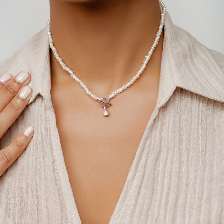 Diamond Clip-on Pendant Sterling Silver