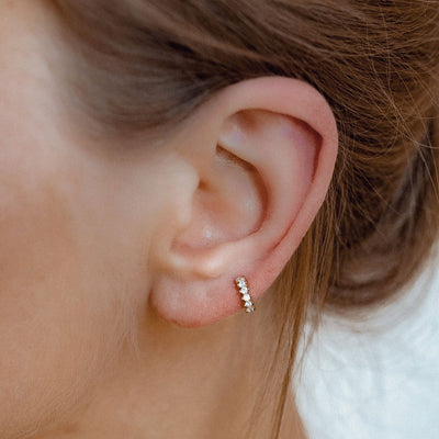 Boucles d'Oreilles Helix Diamant Argent Massif en Or