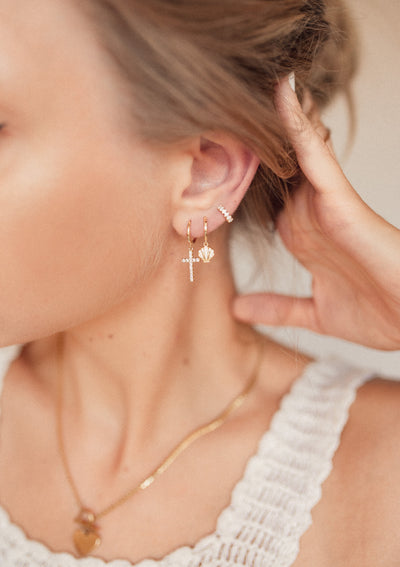 Boucles d'Oreilles Helix Diamant Argent Massif en Or
