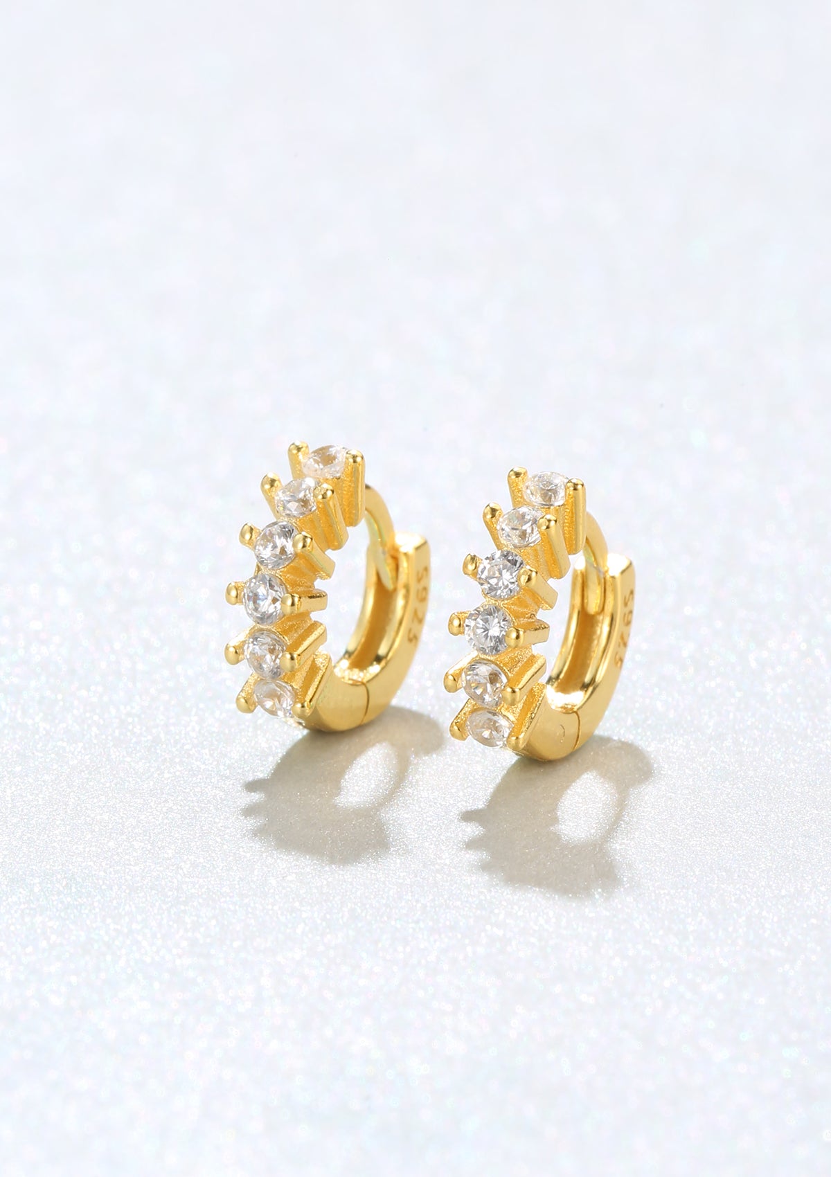 Boucles d'Oreilles Helix Diamant Argent Massif en Or