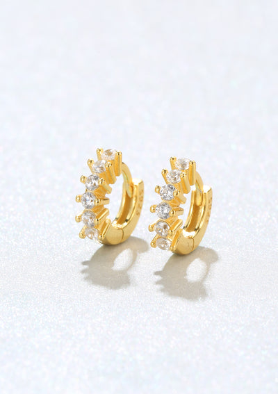 Boucles d'Oreilles Helix Diamant Argent Massif en Or