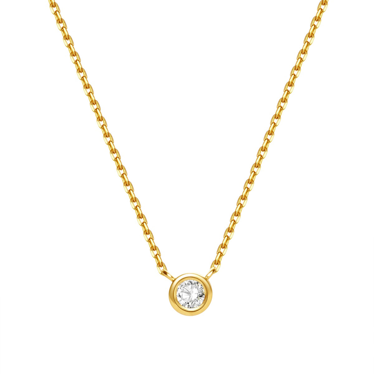 Vollendung Diamant Halskette 14K Gold