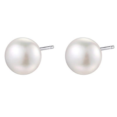 Dot Pearl Stud Earrings Sterling Silver