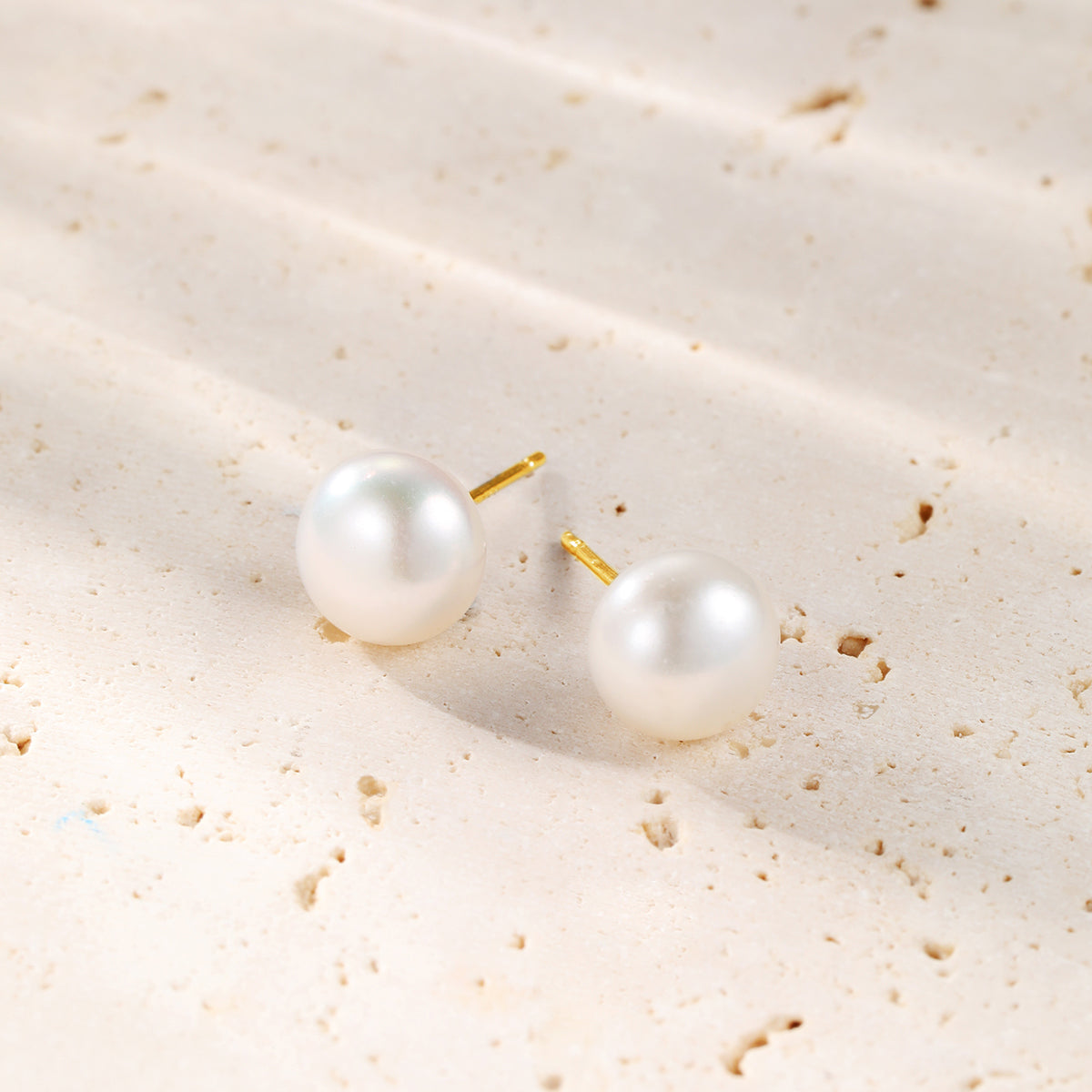 Dot Pearl Stud Earrings Sterling Silver Gold – Hey Happiness