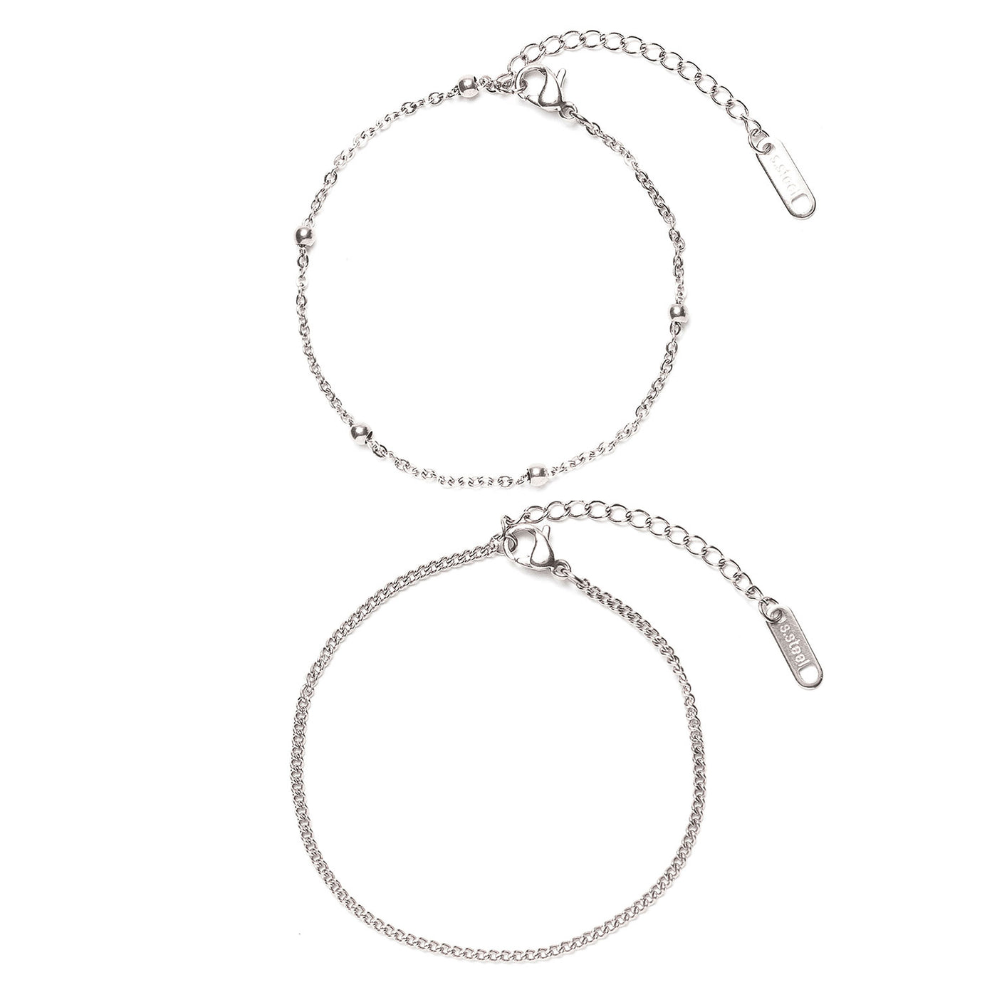 Delicate Bracelet Set Silver