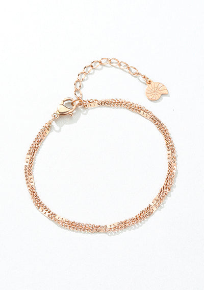 Double Grosse Chaîne Bracelet en Or Rose