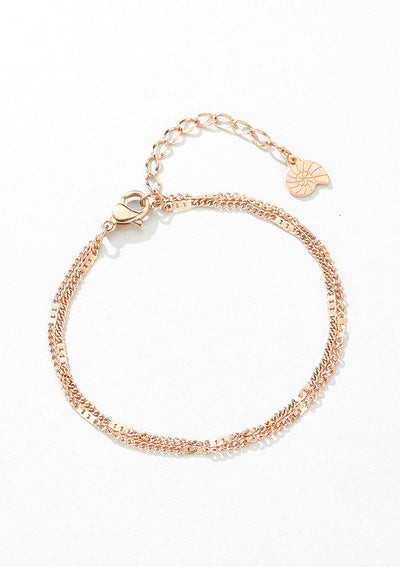 Double Curb Chain Bracelet Rose Gold
