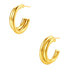 Double Curve Hoop Earrings Gold