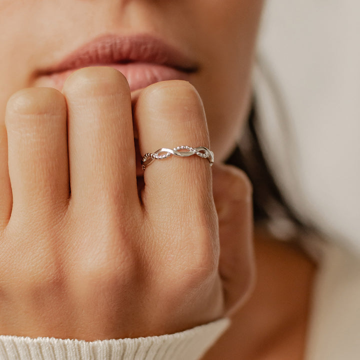 Bague Double Hélice Argent Sterling