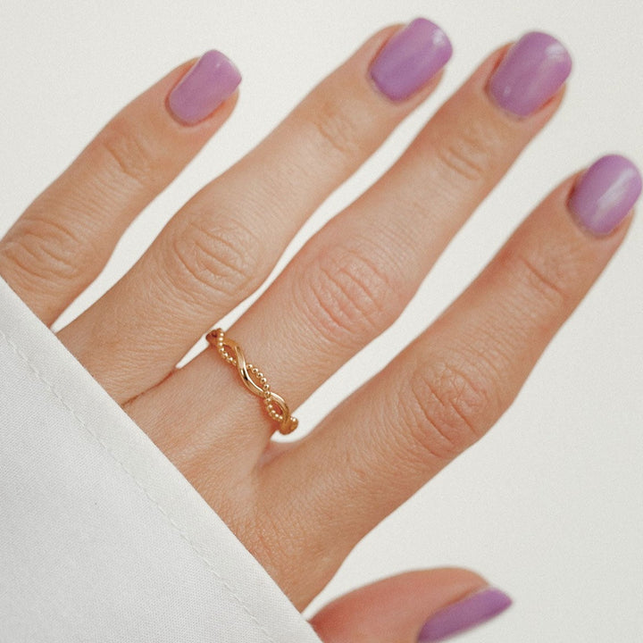 Bague Double Hélice Argent Sterling en Or