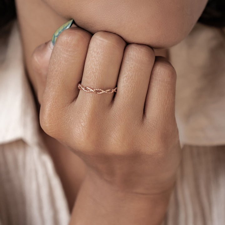 Double Helix Ring Sterling Silver Gold