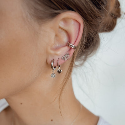 Pendientes Ear Cuff de Aro Doble Plata de Ley 925