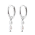 Double Pearl Charm Hoop Earrings Sterling Silver