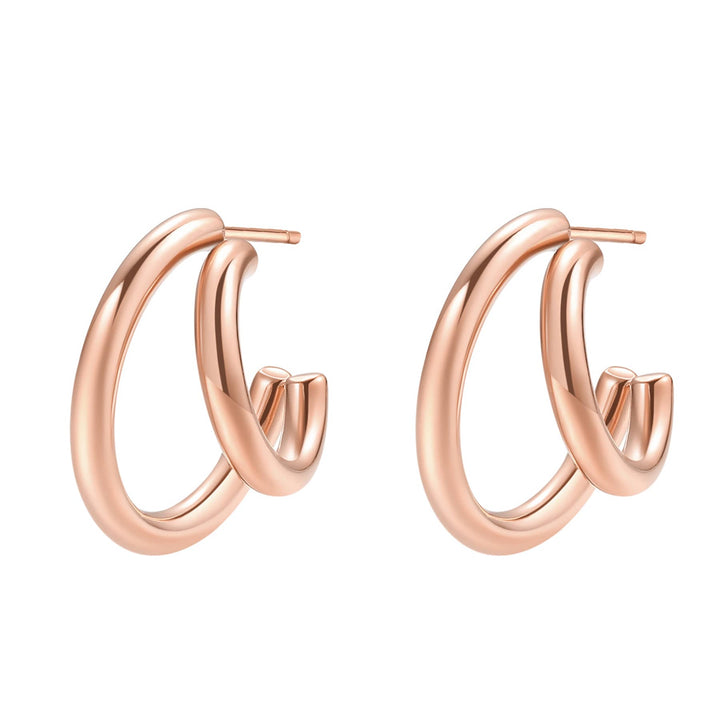 Pendientes de Aro Doble Lateral