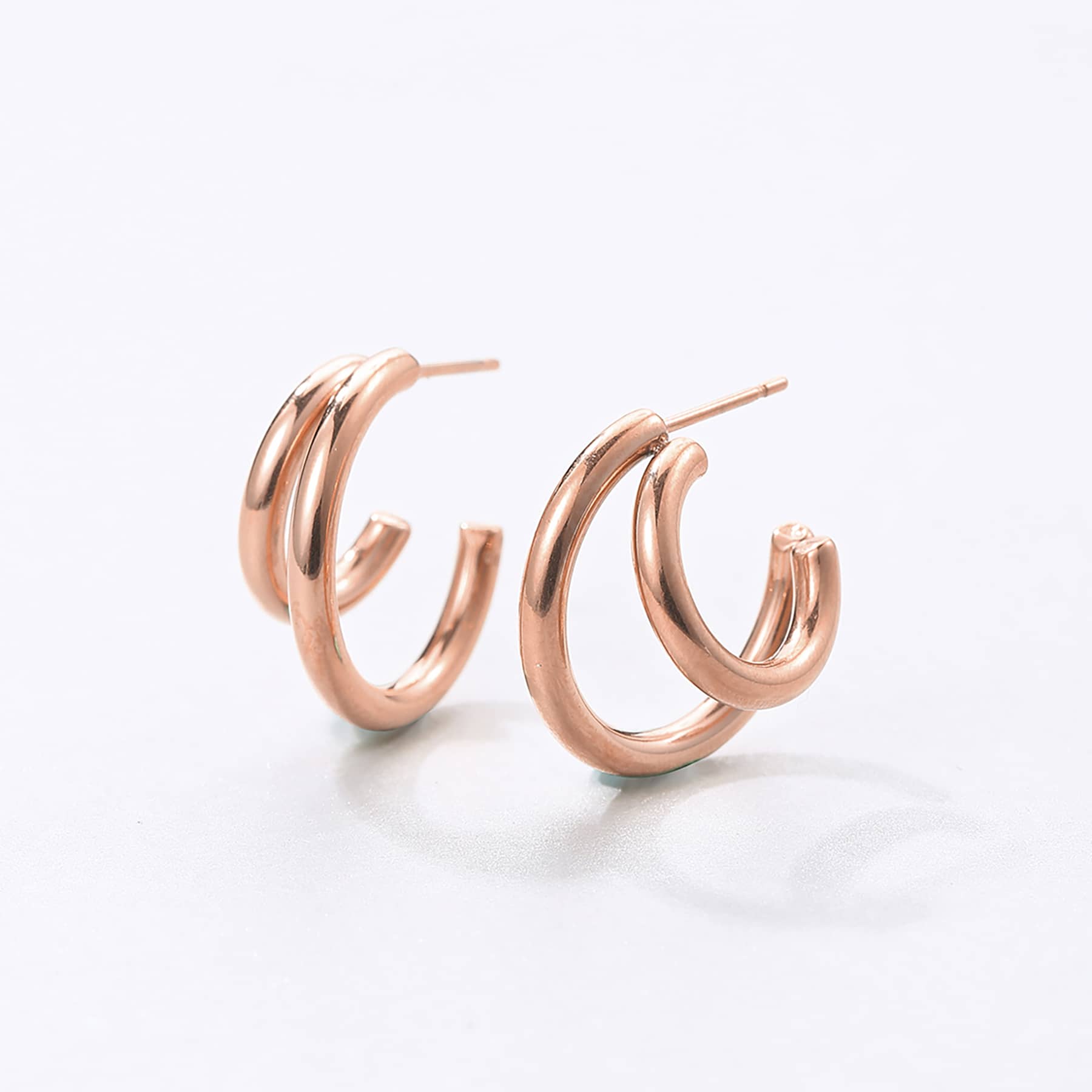 Pendientes de Aro Doble Lateral