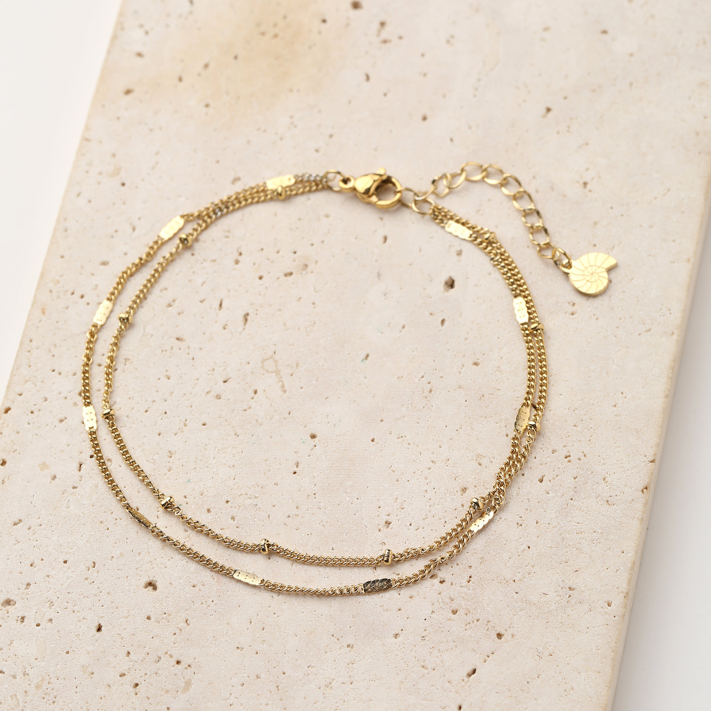Duo Chain Anklet Gold