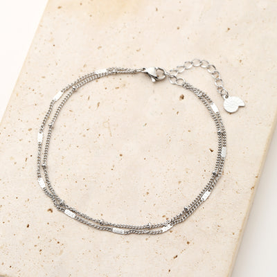 Duo Chain Anklet Silver
