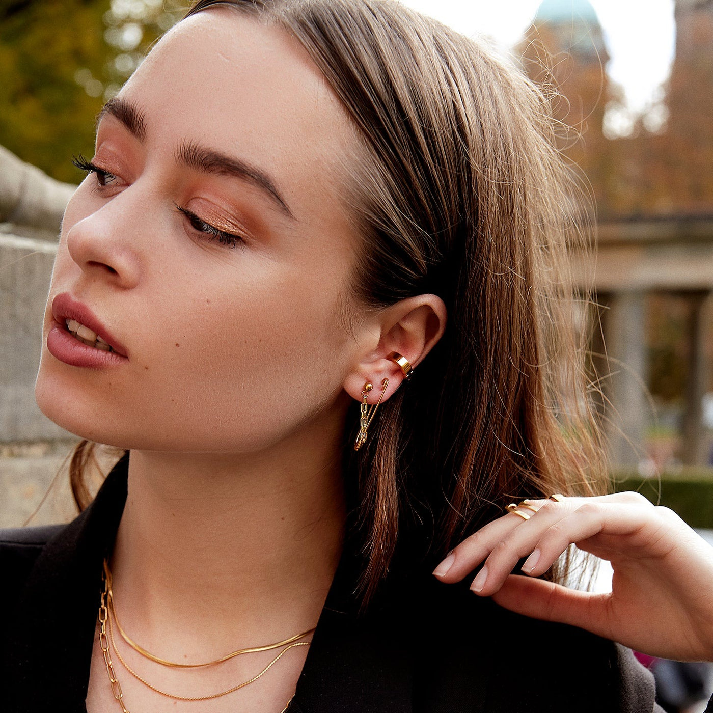 Ear Cuff Ohrringe Goldfarbe