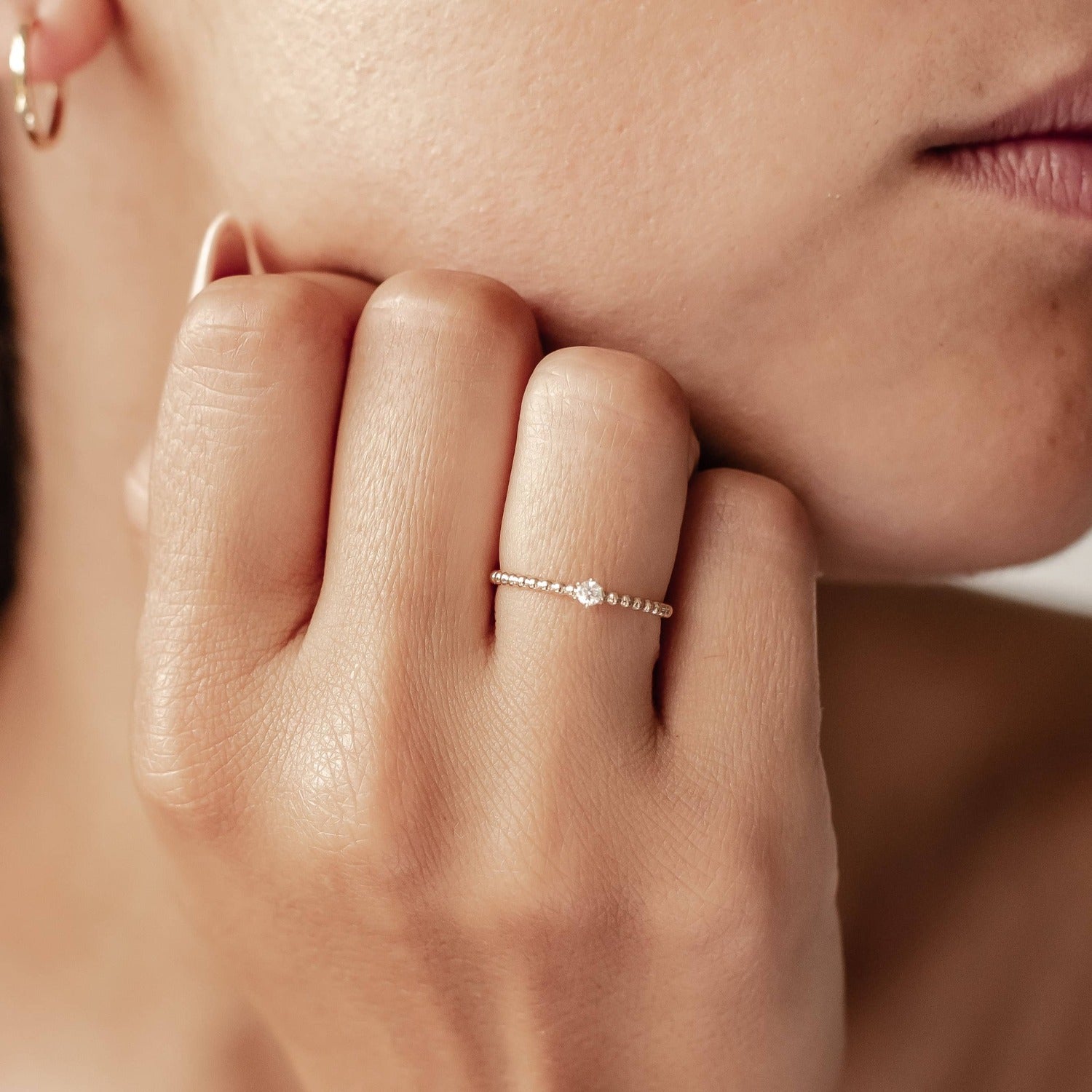 Bague Diamant Amour sans fin en Or Massif 14 CT