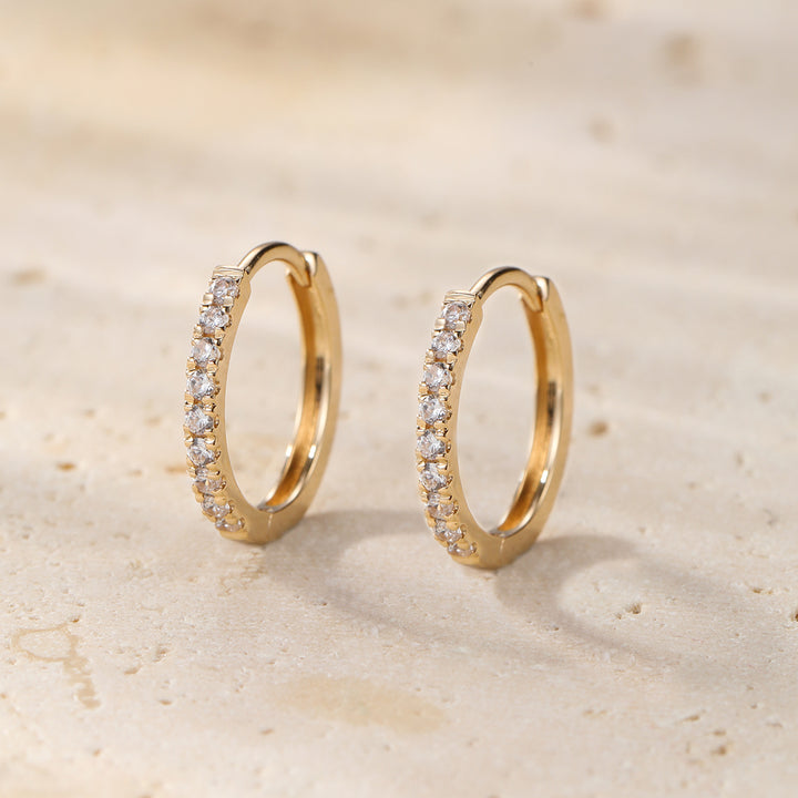 Endless Shine Huggie Earrings 14K Gold