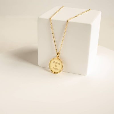 Collier Pendentif Rond Gravable Argent Sterling