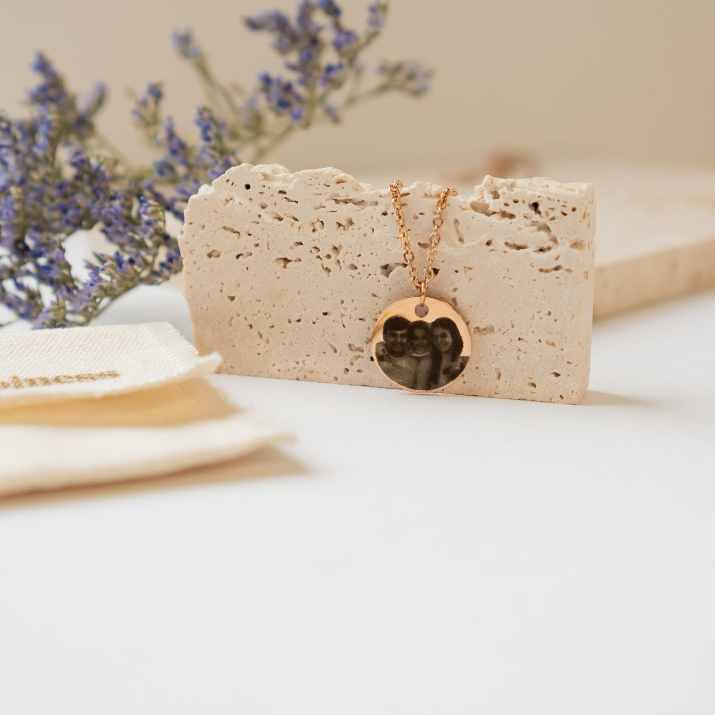 Engraved Photo Necklace Waterproof