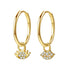 Augen und Lippen Charm Creolen aus Sterlingsilber in Gold