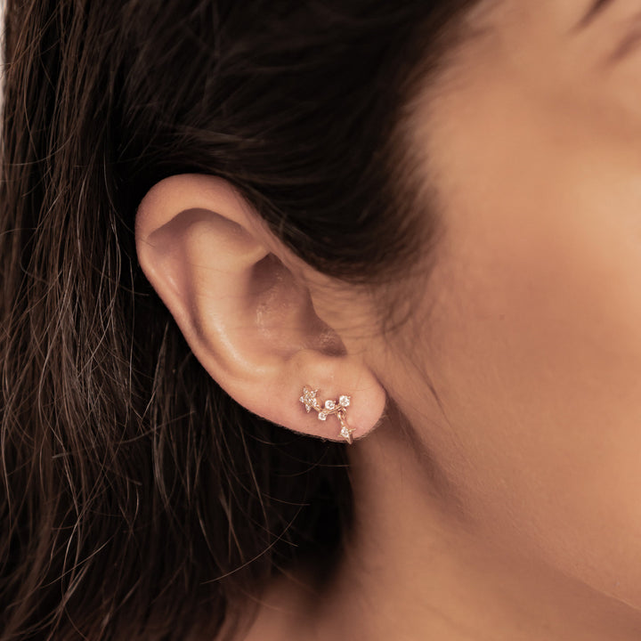 Falling Star Stud Earrings Sterling Silver
