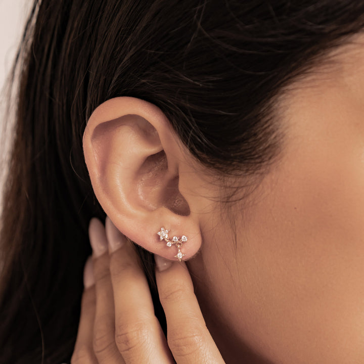 Falling Star Stud Earrings Sterling Silver