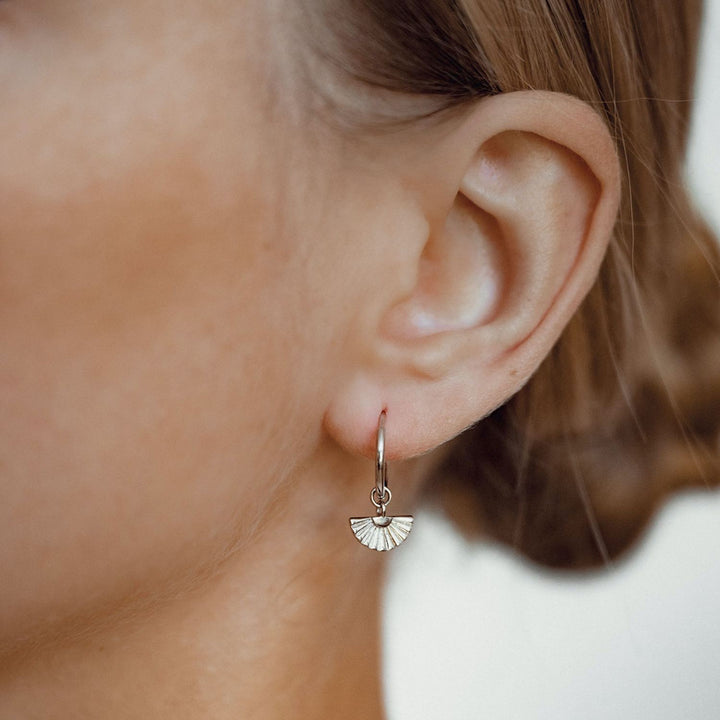 Créoles Charme d'Eventail Argent Sterling