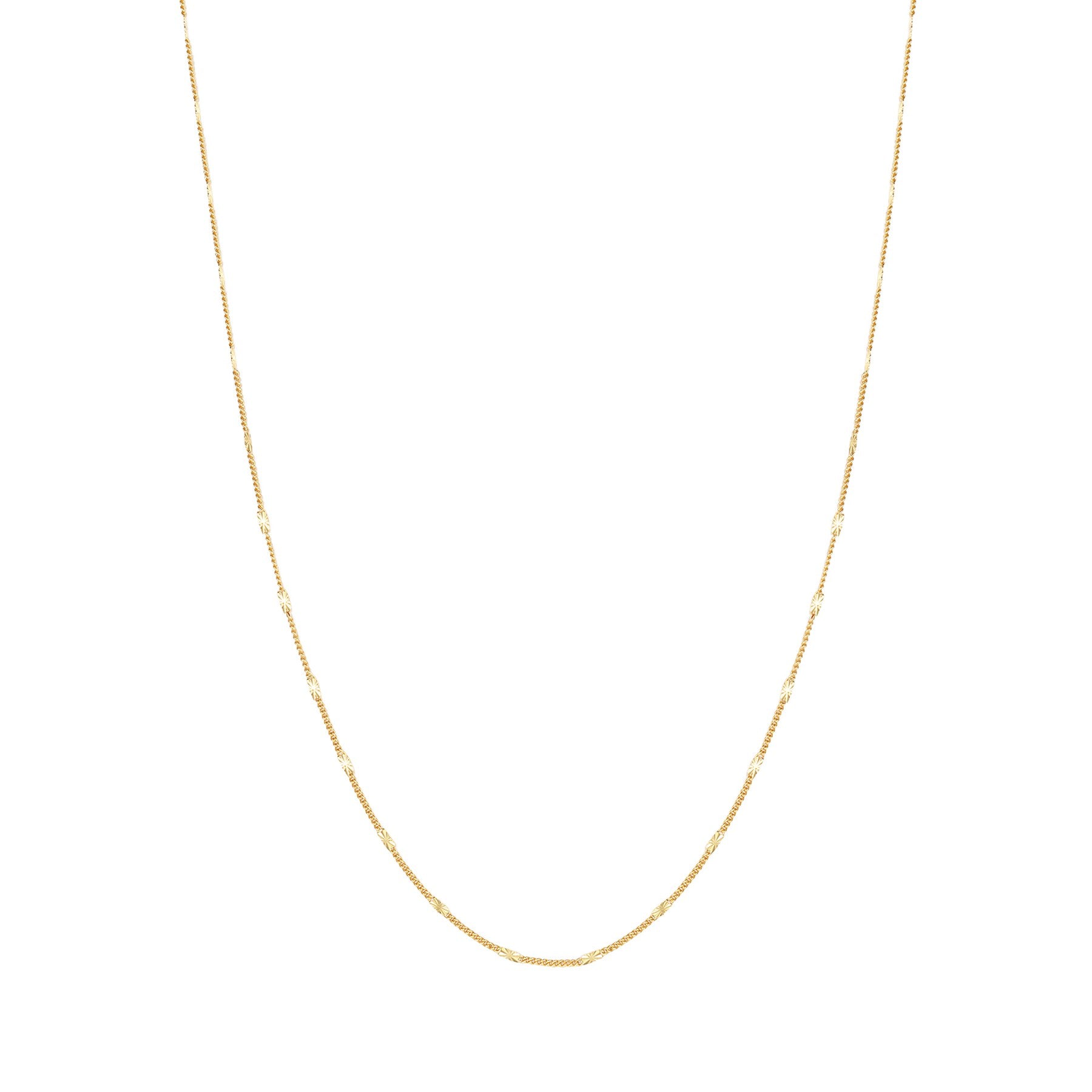 Delicate Starburst chain necklace for men in gold, 925 sterling silver, on white